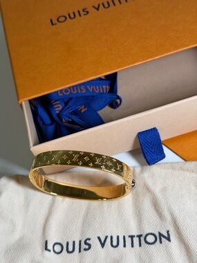 Louis Vuitton Gold Monogram Bangle Bracelet